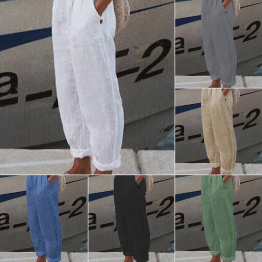 Légáteresztő vászon alkalmi nadrágok