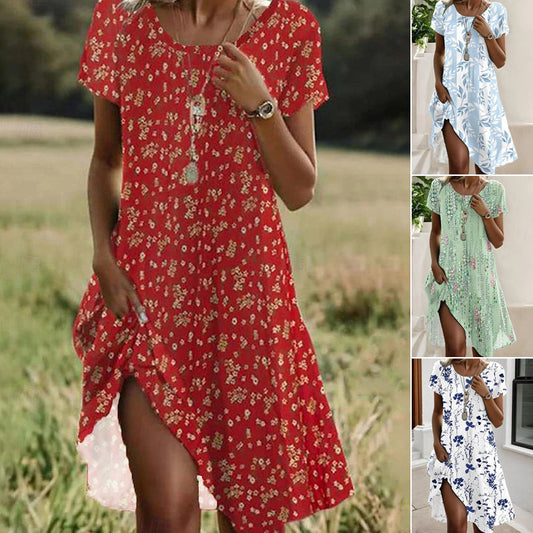 Női alkalmi sokoldalú nyomtatott ruha