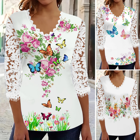 Elegáns nyomtatott női blúz