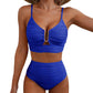 🔥 S-2XL 🌞 Női magas derekú bikini 🌊👙