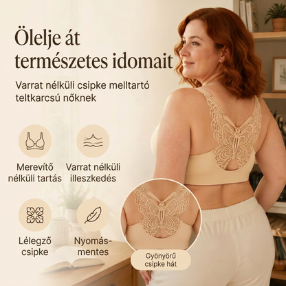 💕M-5XL🦋Pillangós hímzésű merevítő nélküli melltartó