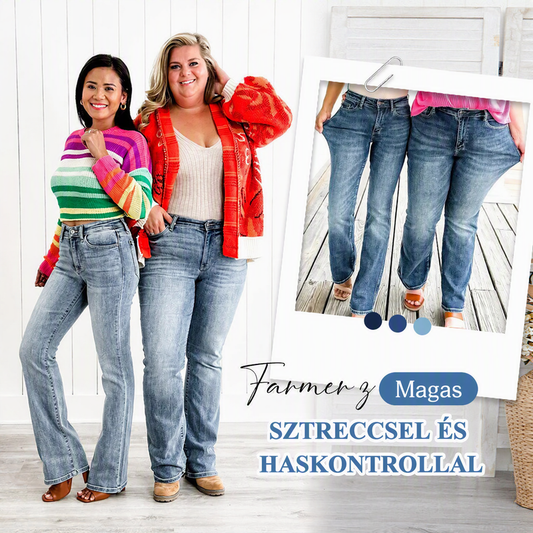 Magas nyújthatóságú, haskontrollos farmer