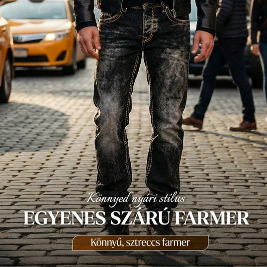 Férfi divat: kreatív, rugalmas farmer