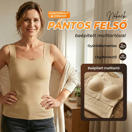 🌟 2026 Legnépszerűbb Termék 💖 (M-2XL) Formáló Top Beépített Melltartóval 💃