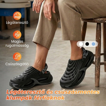 Férfi lélegző, csúszásgátló papucs