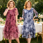 ❤️A Ruhád❤️ Női virágmintás chiffon aszimmetrikus réteges ruha