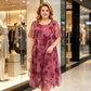 ❤️A Ruhád❤️ Női virágmintás chiffon aszimmetrikus réteges ruha