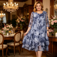 ❤️A Ruhád❤️ Női virágmintás chiffon aszimmetrikus réteges ruha