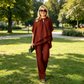 Elegáns, aszimmetrikus kétrészes nadrágszett