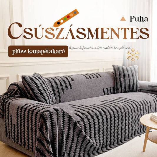 🛋️ Puha és bőrbarát plüss kanapetakaró – csúszásmentes és foltálló