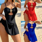 ⭐🩱Női áttört bikini-ruha, tengeri csillag díszítéssel