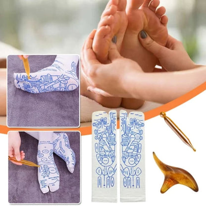🦶Reflexológia táblázat zokni trigger pont masszázs eszközzel