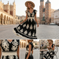 Női maxi ruha barokk mintával | V-kivágás, S–XL