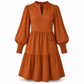 👗 Női V-nyakú rétegzett rojtos miniruha