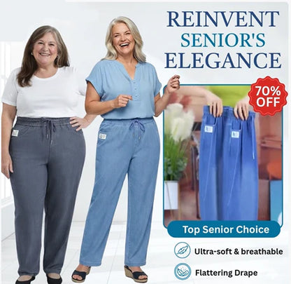 🔥Slim alkalmi egyenes egyenes jég selyem farmer👖