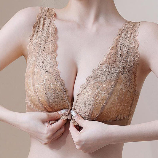 Csipkés, gombos záródású, megereszkedésgátló, lélegző melltartó