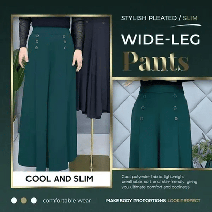 ✨Hűvös és elegáns, elegáns, széles szárú, rakott nadrág