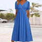 【S-3XL】👗Női V-nyakú rövid ujjú hosszú ruhák