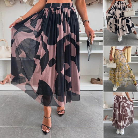 【S-XL】💕Sifon nyomtatott féltestű szoknya