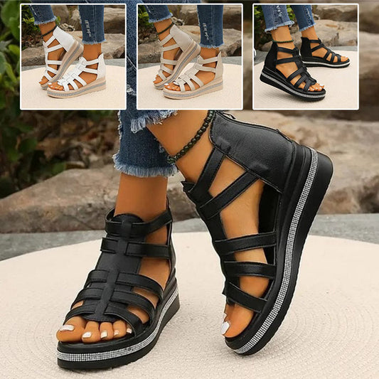 👡Wedge szandálok strassz díszítéssel