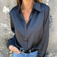 【S-2XL】👚Elegáns szatén hosszú ujjú ing