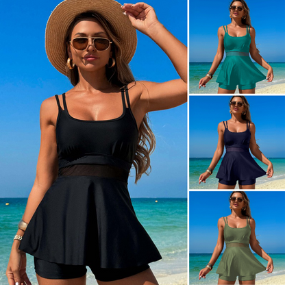 【S-XL】👙Női 2 darabos magas derekú tankini fürdőruha