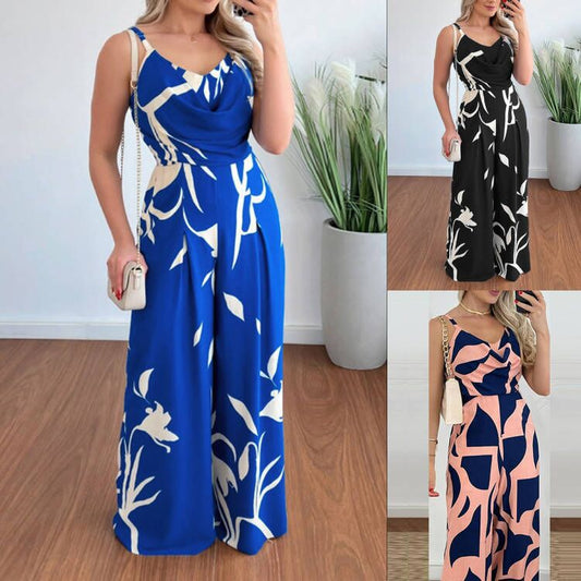 【S-2XL】✨Hát nélküli, széles szárú kezeslábas