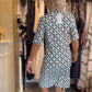 🔥👗Ing gallér geometrikus mintás rövid ujjú ruha