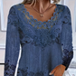 🌸 Női elegáns csipkével szegélyezett hosszú ujjú blúz 👚✨