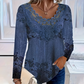🌸 Női elegáns csipkével szegélyezett hosszú ujjú blúz 👚✨