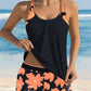 🌸👙 Női nyomtatott tankini és rövidnadrág 2 részes fürdőruha szett