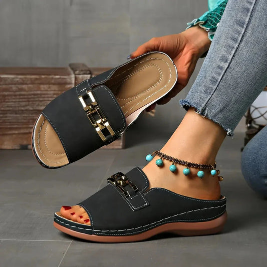 👡Új 50%-os kedvezmény 💖✨Ortopéd szandál arany csattal