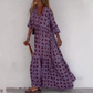 👗Kiemelt nyakkivágás Laza művészi virágos Maxi ruha