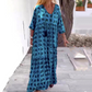 👗Kiemelt nyakkivágás Laza művészi virágos Maxi ruha