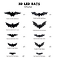🦇Halloween 3D világító denevérek