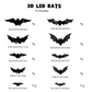 🦇Halloween 3D világító denevérek