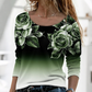 【S-4XL】🌺Virágmintás hosszú ujjú, kerek nyakú felső