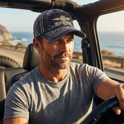 Férfi mosott baseball sapka hímzéssel