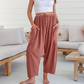 💖Női egyszínű, széles szárú nadrág