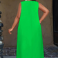 👗Női, zsebes, ujjatlan, hosszú ruha