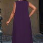 👗Női, zsebes, ujjatlan, hosszú ruha