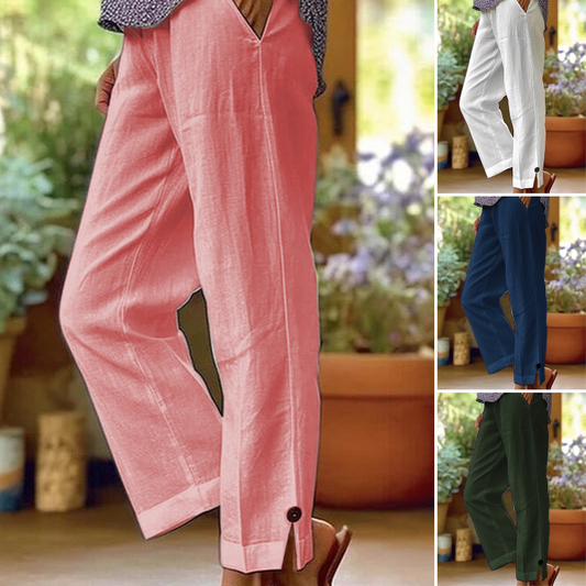 Női egyenes szárú, bokáig érő nadrág