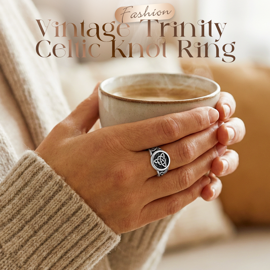 💍Vintage háromszögű kelta csomós gyűrű