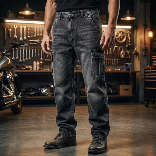 Férfi laza, bő szabású munkaruha farmer