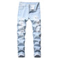 👖🔥Férfi karcsúsított egyenes szakadt farmer
