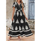 Női alkalmi, V-nyakú, boho stílusú maxi ruha