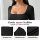 Női alkalmi, négyzet alakú nyakkivágású, széles szárú jumpsuit