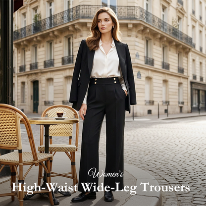 Női magas derekú széles szárú nadrág