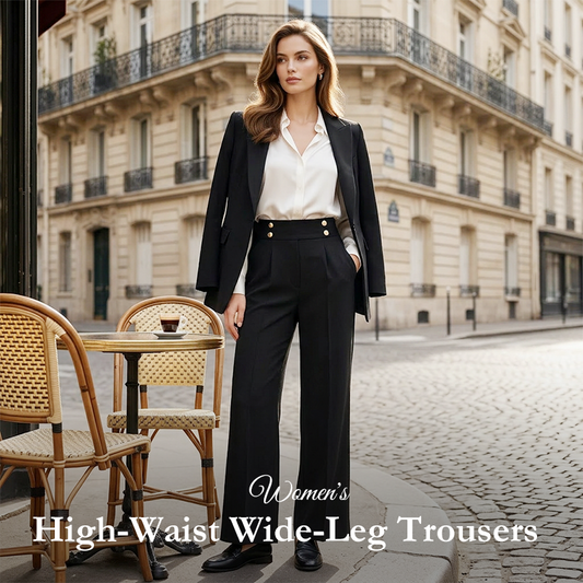 Női magas derekú széles szárú nadrág