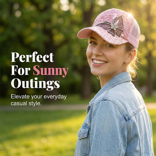 Strasszos pillangós flitteres baseball sapka